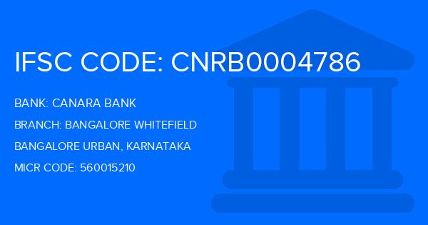 Canara Bank Bangalore Whitefield Branch IFSC Code