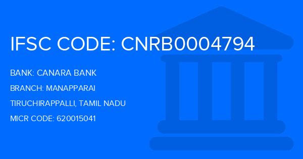 Canara Bank Manapparai Branch IFSC Code