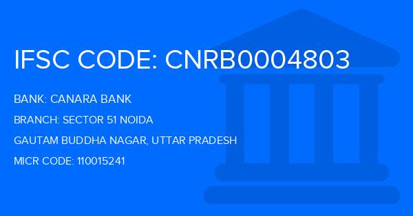 Canara Bank Sector 51 Noida Branch IFSC Code