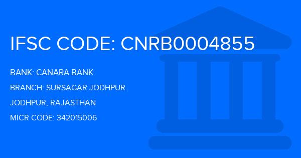 Canara Bank Sursagar Jodhpur Branch IFSC Code