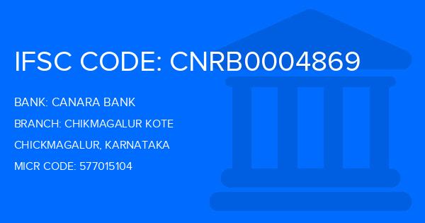 Canara Bank Chikmagalur Kote Branch IFSC Code