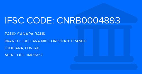 Canara Bank Ludhiana Mid Corporate Branch
