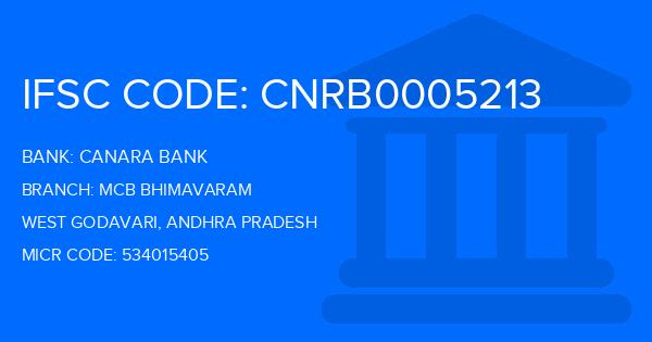 Canara Bank Mcb Bhimavaram Branch IFSC Code