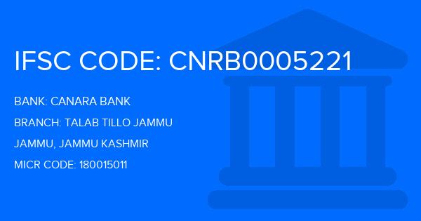 Canara Bank Talab Tillo Jammu Branch IFSC Code