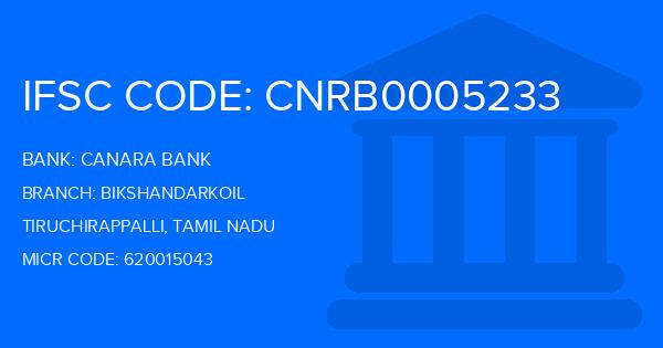 Canara Bank Bikshandarkoil Branch IFSC Code