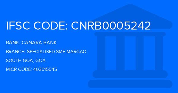 Canara Bank Specialised Sme Margao Branch IFSC Code