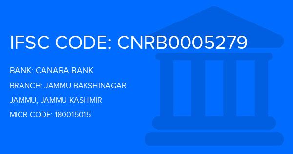Canara Bank Jammu Bakshinagar Branch IFSC Code