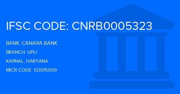 Canara Bank Upli Branch IFSC Code