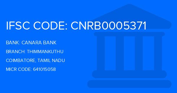 Canara Bank Thimmankuthu Branch IFSC Code