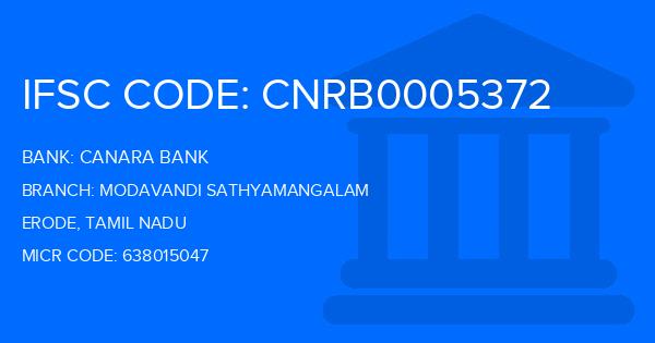 Canara Bank Modavandi Sathyamangalam Branch IFSC Code