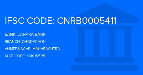 Canara Bank Ghodegaon Branch IFSC Code