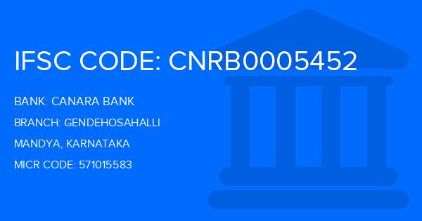 Canara Bank Gendehosahalli Branch IFSC Code