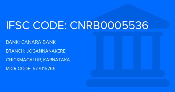 Canara Bank Jogannanakere Branch IFSC Code