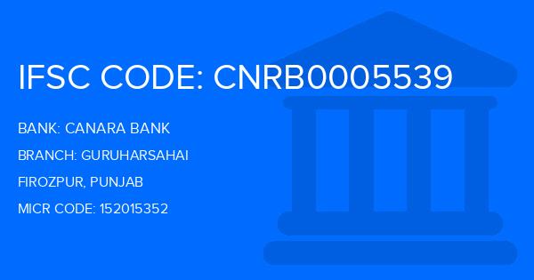 Canara Bank Guruharsahai Branch IFSC Code