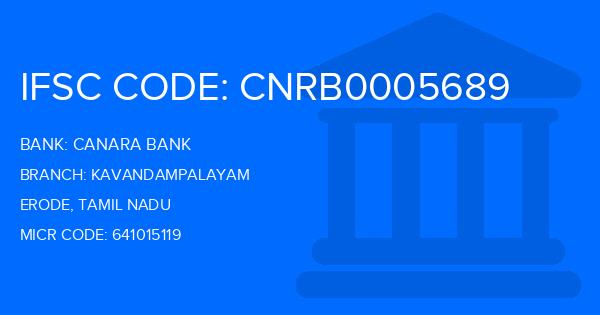 Canara Bank Kavandampalayam Branch IFSC Code