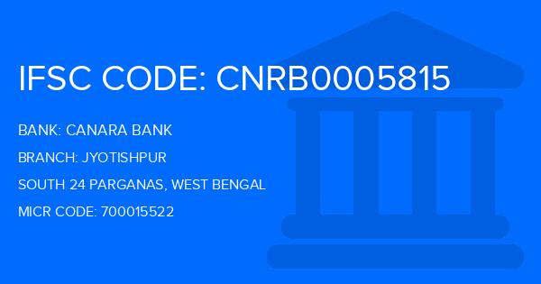 Canara Bank Jyotishpur Branch IFSC Code