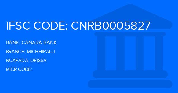 Canara Bank Michhipalli Branch IFSC Code