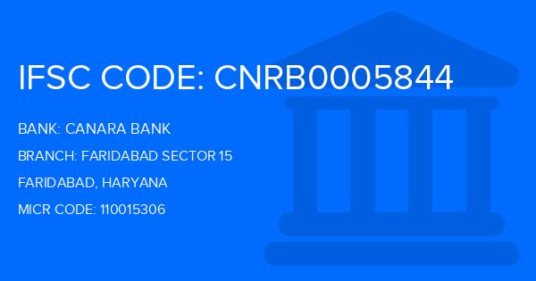 Canara Bank Faridabad Sector 15 Branch IFSC Code