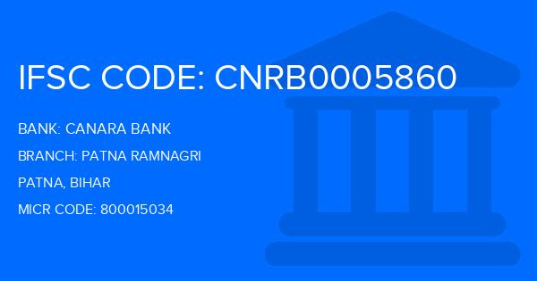 Canara Bank Patna Ramnagri Branch IFSC Code