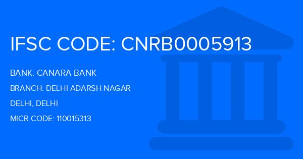 Canara Bank Delhi Adarsh Nagar Branch IFSC Code