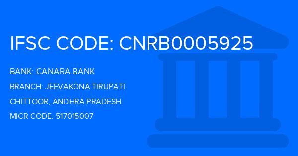 Canara Bank Jeevakona Tirupati Branch IFSC Code