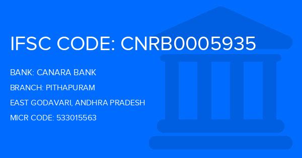 Canara Bank Pithapuram Branch IFSC Code