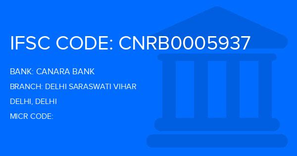 Canara Bank Delhi Saraswati Vihar Branch IFSC Code