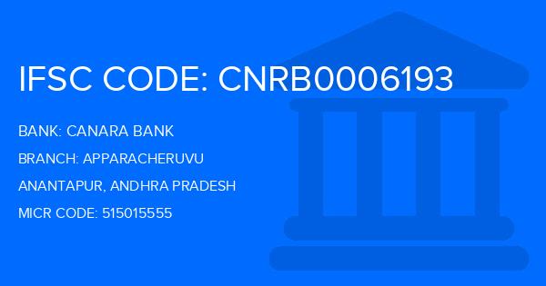 Canara Bank Apparacheruvu Branch IFSC Code