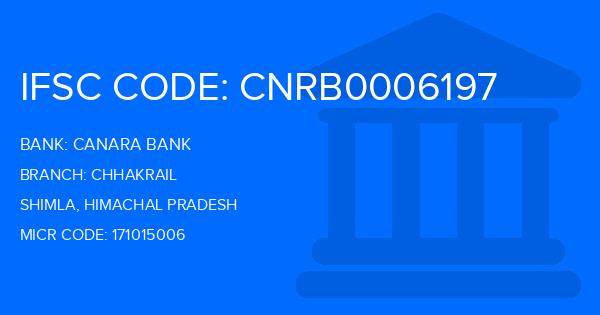 Canara Bank Chhakrail Branch IFSC Code