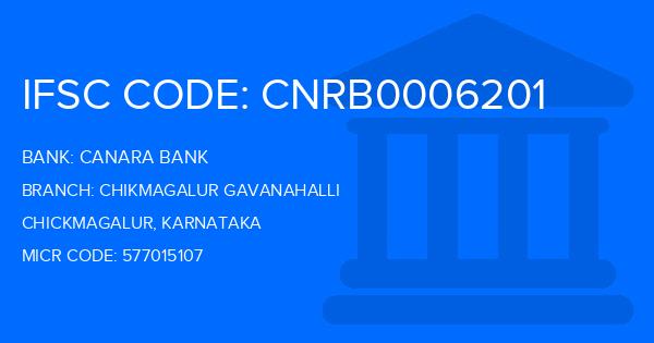 Canara Bank Chikmagalur Gavanahalli Branch IFSC Code