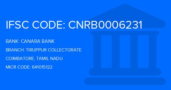Canara Bank Tiruppur Collectorate Branch IFSC Code