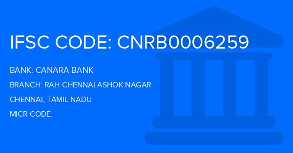 Canara Bank Rah Chennai Ashok Nagar Branch IFSC Code
