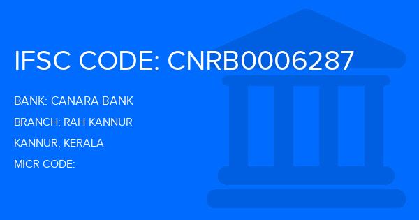 Canara Bank Rah Kannur Branch IFSC Code