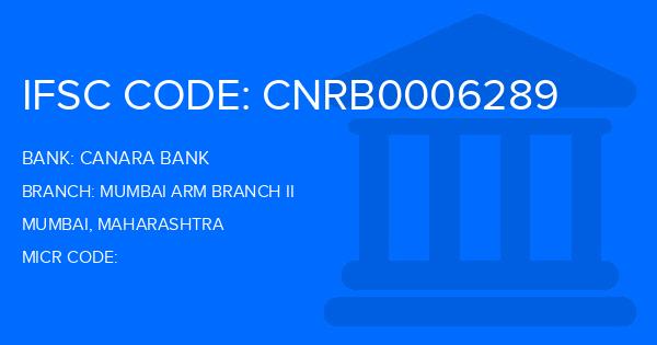Canara Bank Mumbai Arm Branch Ii Branch IFSC Code