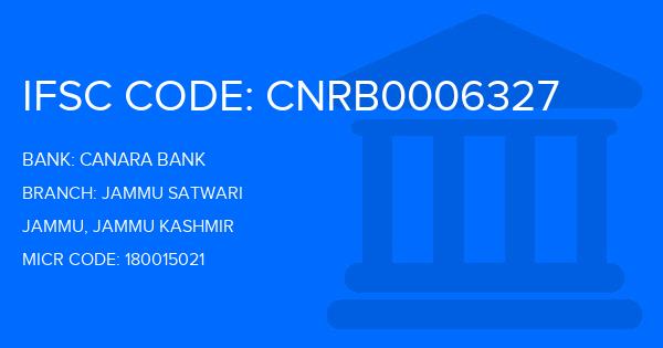 Canara Bank Jammu Satwari Branch IFSC Code