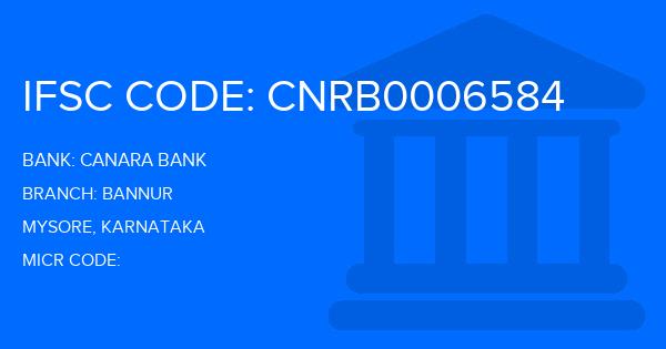 Canara Bank Bannur Branch IFSC Code