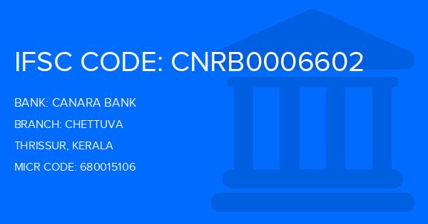 Canara Bank Chettuva Branch IFSC Code
