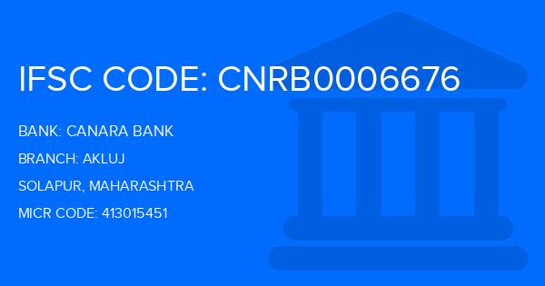 Canara Bank Akluj Branch IFSC Code
