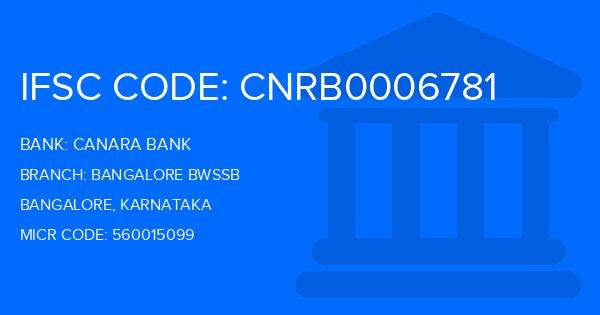 Canara Bank Bangalore Bwssb Branch IFSC Code