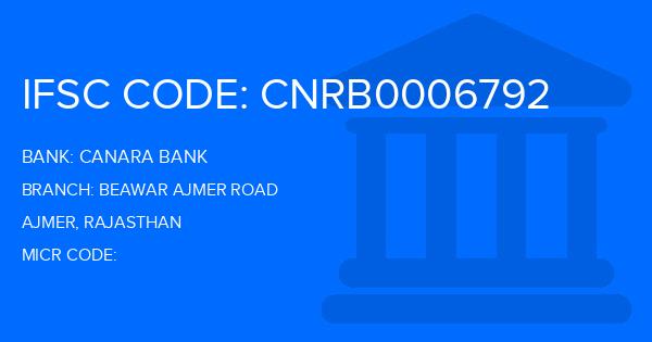 Canara Bank Beawar Ajmer Road Branch IFSC Code