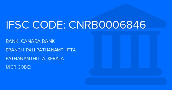 Canara Bank Rah Pathanamthitta Branch IFSC Code