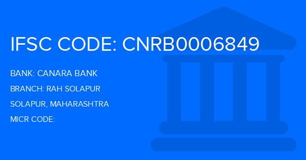 Canara Bank Rah Solapur Branch IFSC Code