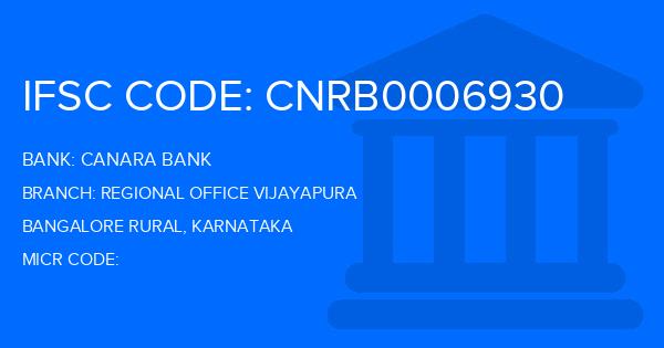 Canara Bank Regional Office Vijayapura Branch IFSC Code