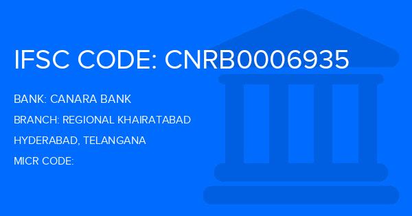 Canara Bank Regional Khairatabad Branch IFSC Code