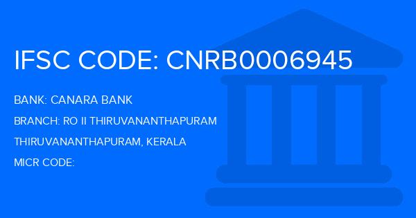 Canara Bank Ro Ii Thiruvananthapuram Branch IFSC Code