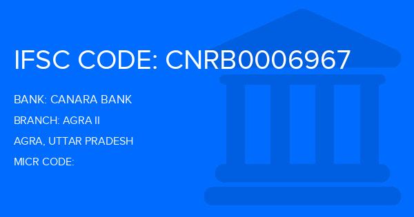 Canara Bank Agra Ii Branch IFSC Code