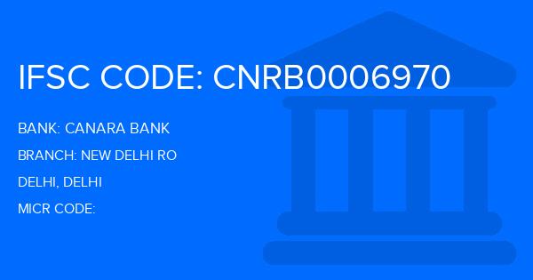Canara Bank New Delhi Ro Branch IFSC Code
