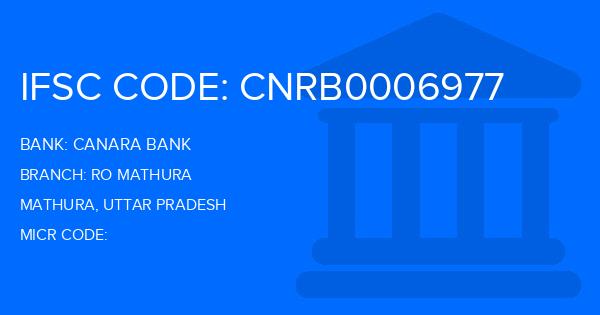 Canara Bank Ro Mathura Branch IFSC Code