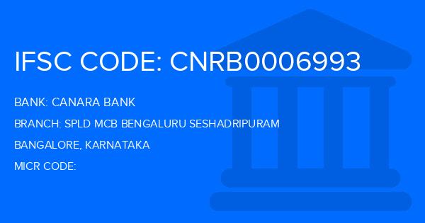 Canara Bank Spld Mcb Bengaluru Seshadripuram Branch IFSC Code