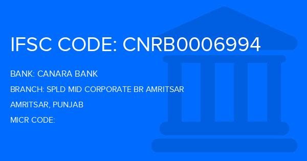 Canara Bank Spld Mid Corporate Br Amritsar Branch IFSC Code